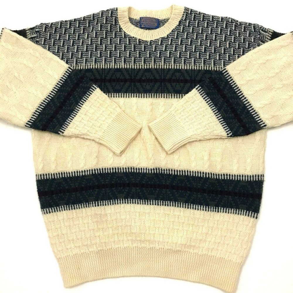 Vintage Pendleton Mens Knit Wool Sweater Pullover